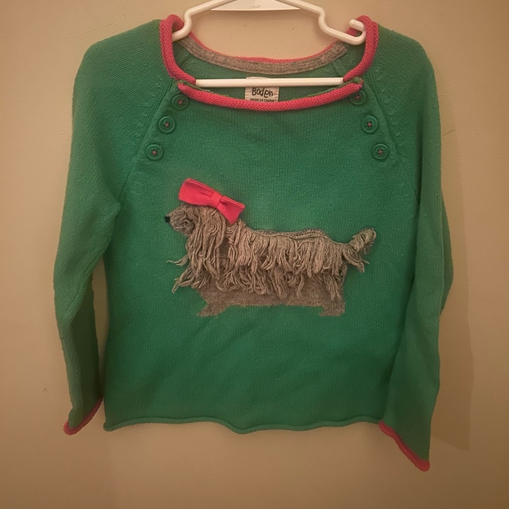 Mini Boden Grey Shaggy Dog Sweater